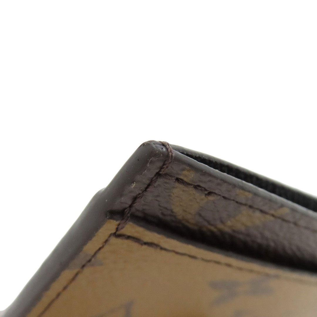 LOUIS VUITTON Card Case M69161 Monogram reverse Brown Porto cult  Simple Women Used Authentic