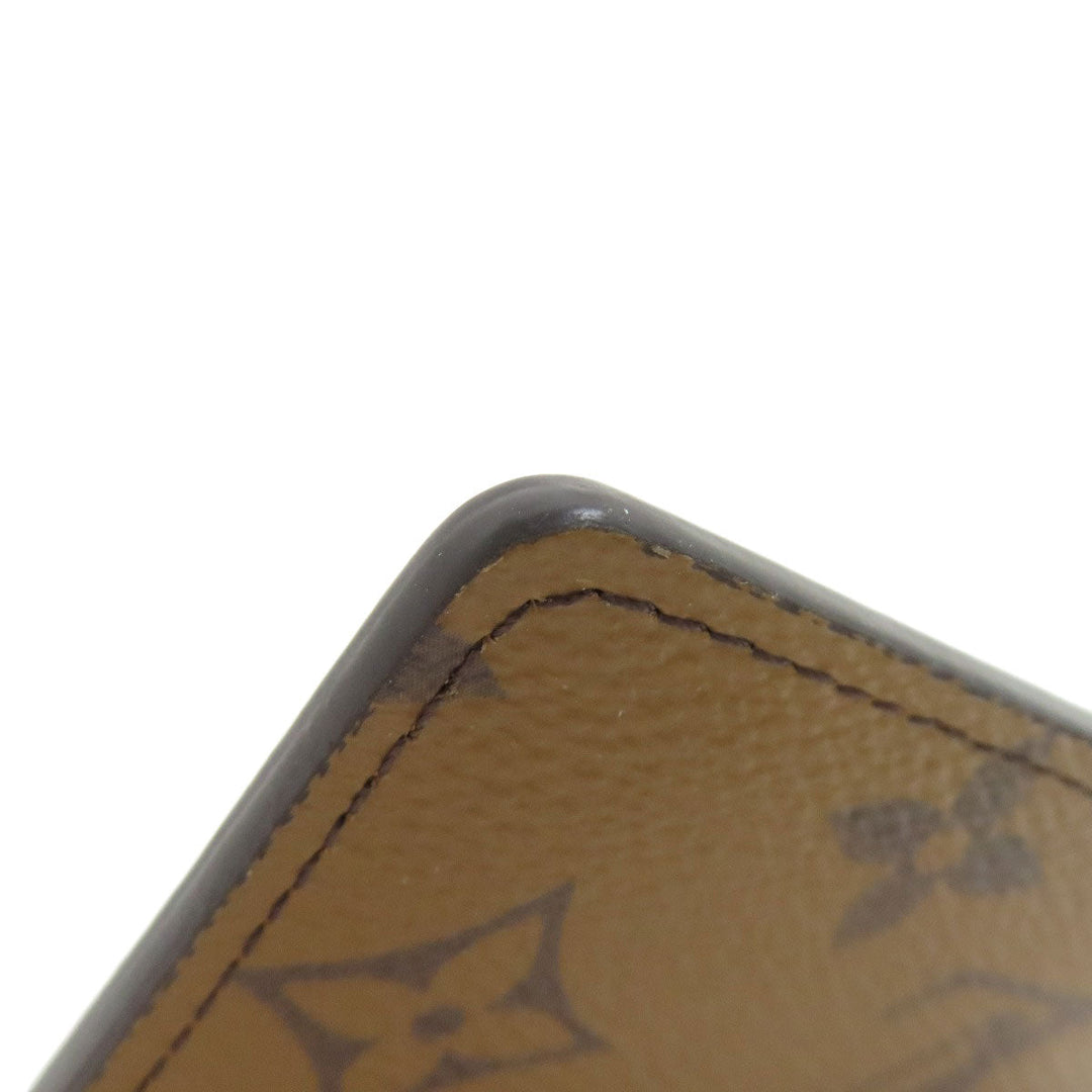 LOUIS VUITTON Card Case M69161 Monogram reverse Brown Porto cult  Simple Women Used Authentic