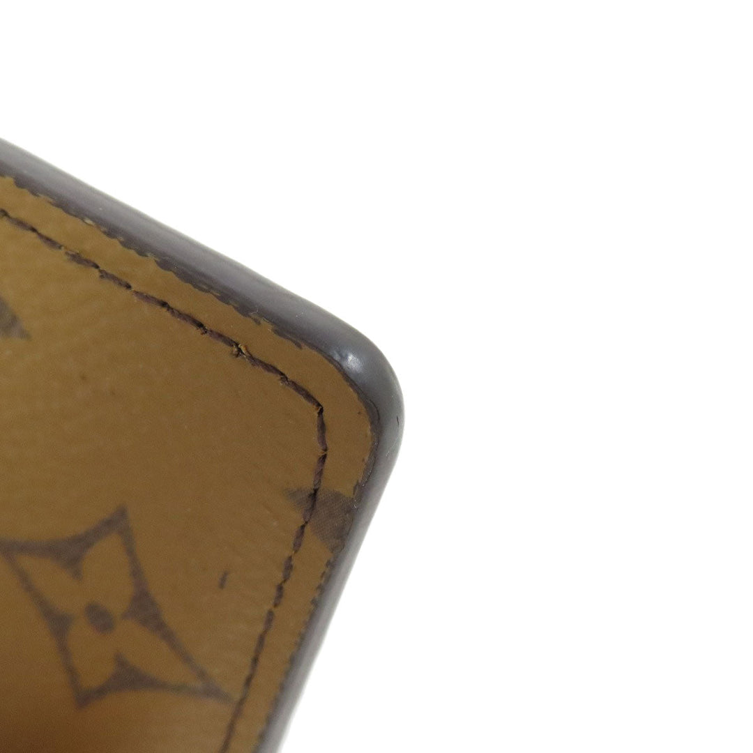 LOUIS VUITTON Card Case M69161 Monogram reverse Brown Porto cult  Simple Women Used Authentic
