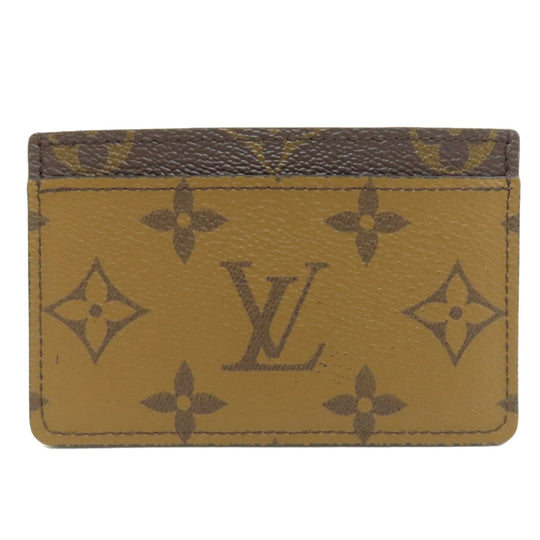 LOUIS VUITTON Card Case M69161 Monogram reverse Brown Porto cult  Simple Women Used Authentic