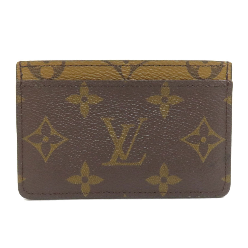 LOUIS VUITTON Card Case M69161 Monogram reverse Brown Porto cult  Simple Women Used Authentic