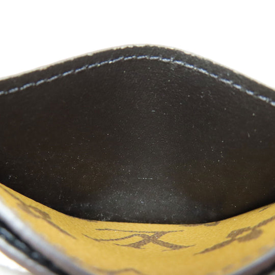 LOUIS VUITTON Card Case M69161 Monogram reverse Brown Porto cult  Simple Women Used Authentic