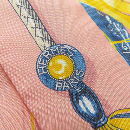 HERMES scarf silk pink Twilly Women Used Authentic