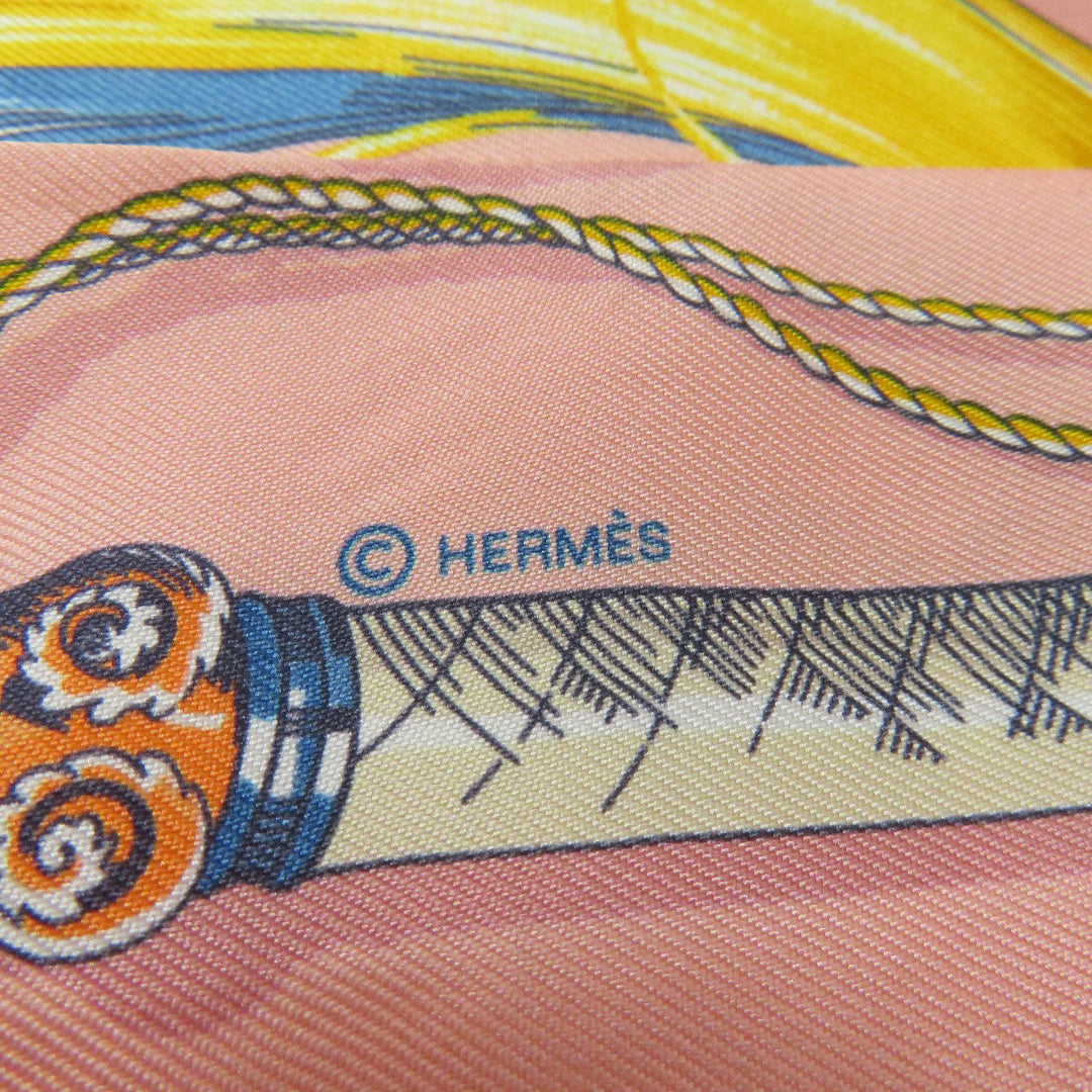 HERMES scarf silk pink Twilly Women Used Authentic
