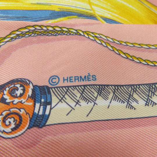 HERMES scarf silk pink Twilly Women Used Authentic