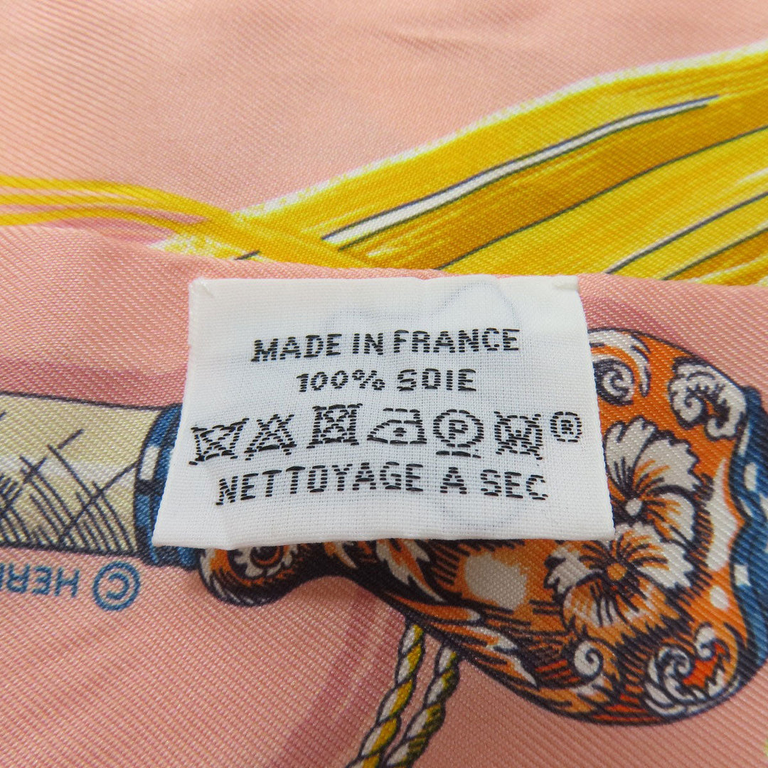 HERMES scarf silk pink Twilly Women Used Authentic