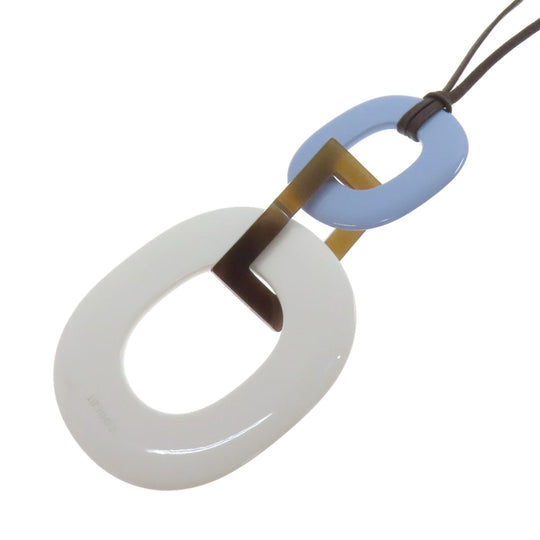 HERMES Necklace Buffalo horn white Kara Women Used Authentic