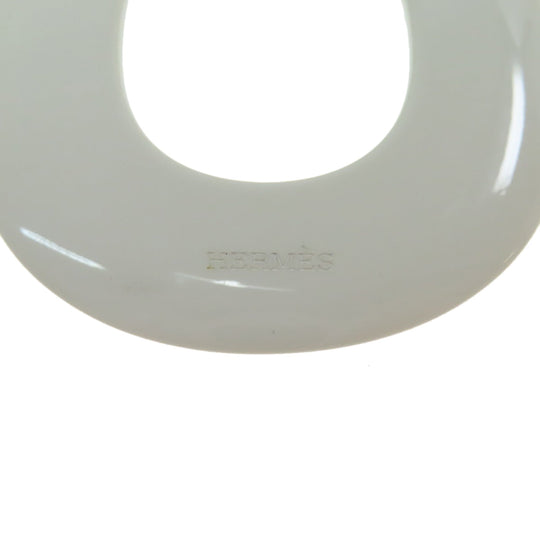 HERMES Necklace Buffalo horn white Kara Women Used Authentic