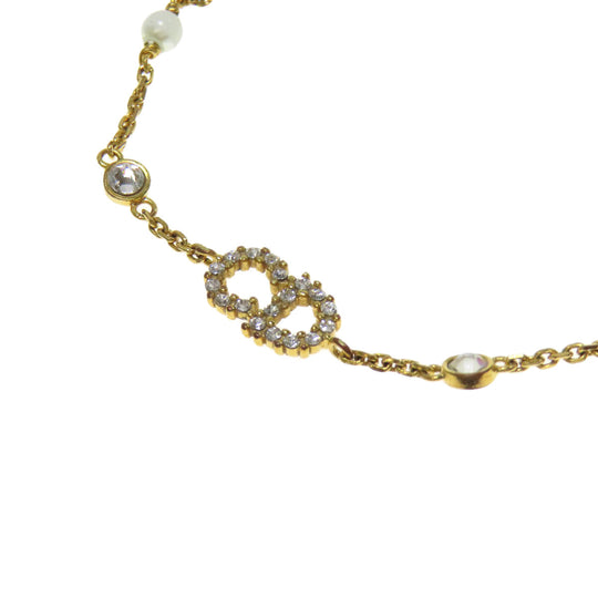 Christian Dior bracelet metallic gold logo Women Used Authentic