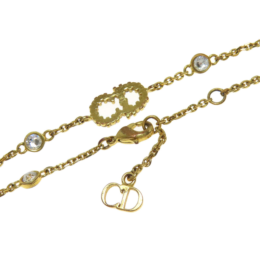 Christian Dior bracelet metallic gold logo Women Used Authentic