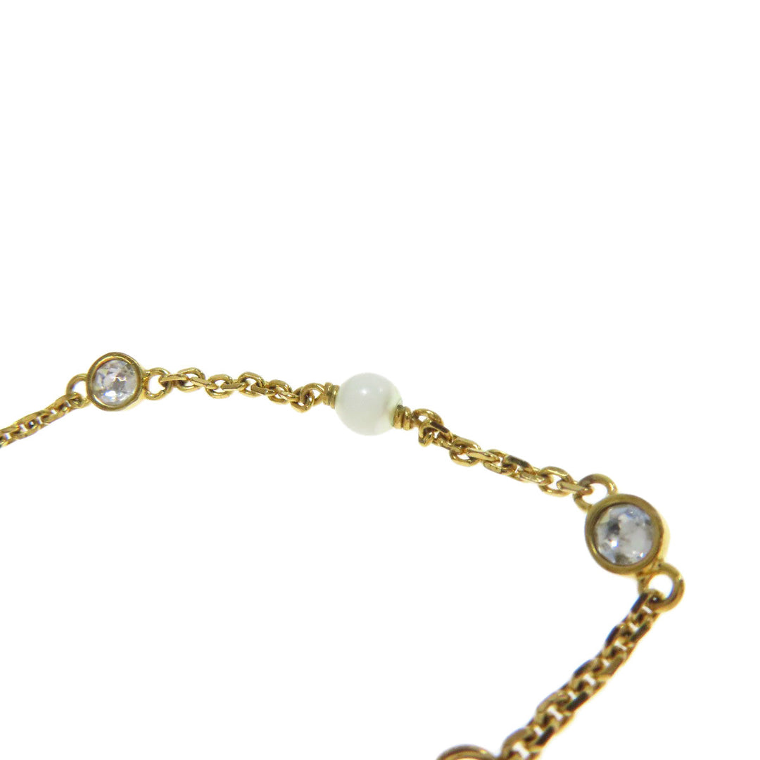 Christian Dior bracelet metallic gold logo Women Used Authentic