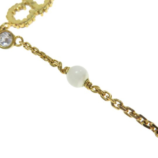 Christian Dior bracelet metallic gold logo Women Used Authentic