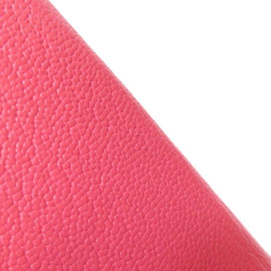 HERMES Long Wallet Purse Shave pink Bearn Soufflet Rose Lipstick Silver Metal