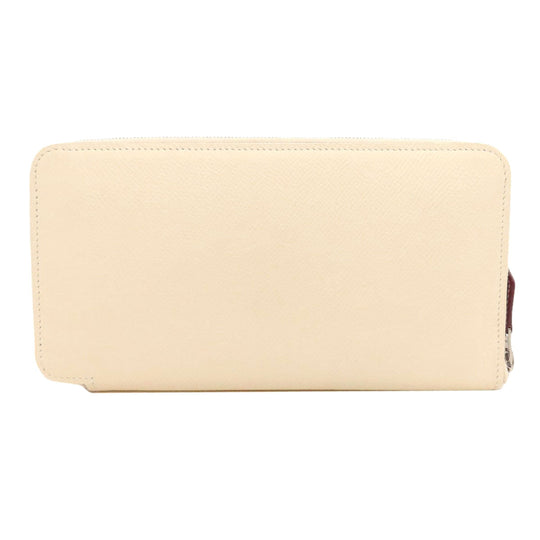 HERMES Long Wallet Purse Epsom white Azap Silkin Long Nata Women Used Authentic