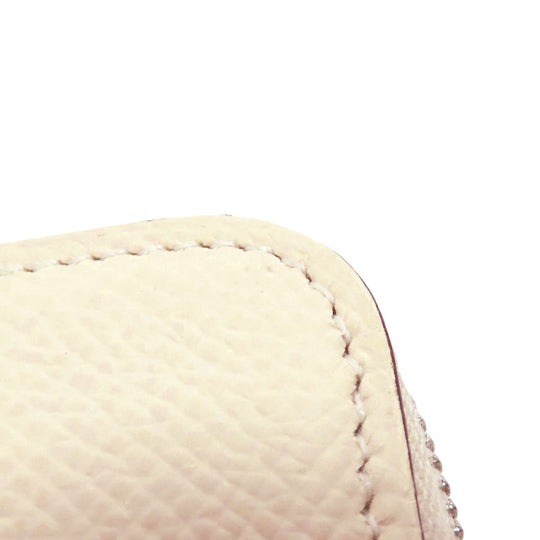 HERMES Long Wallet Purse Epsom white Azap Silkin Long Nata Women Used Authentic
