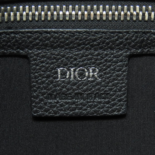 Christian Dior Tote Bag Canvas, Calfskin Navy Oblique 2WAY Women Used Authentic