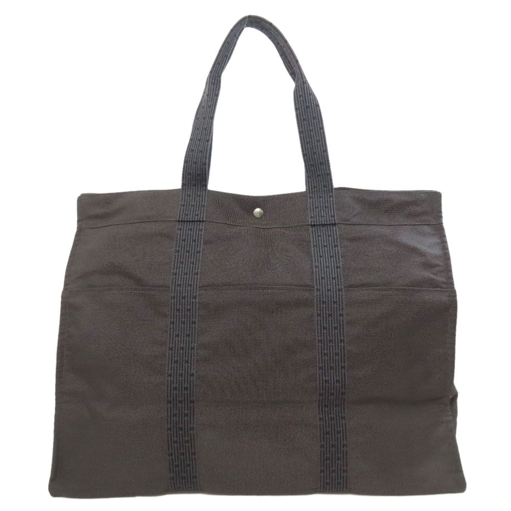 HERMES Tote Bag canvas gray Her LineTGM Women Used Authentic
