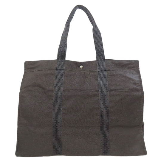 HERMES Tote Bag canvas gray Her LineTGM Women Used Authentic