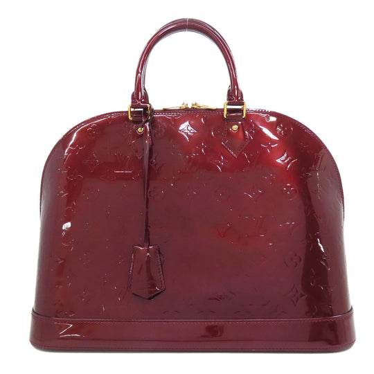 LOUIS VUITTON Tote Bag Vernis Red Alma MM Women Used Authentic