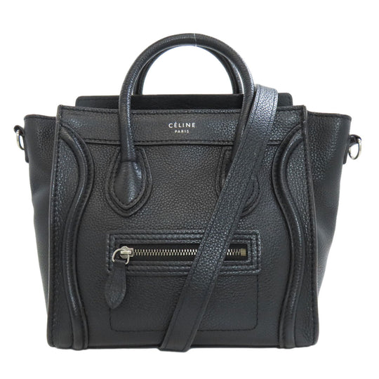 CELINE Handbag Calfskin black Luggage nano Women Used Authentic