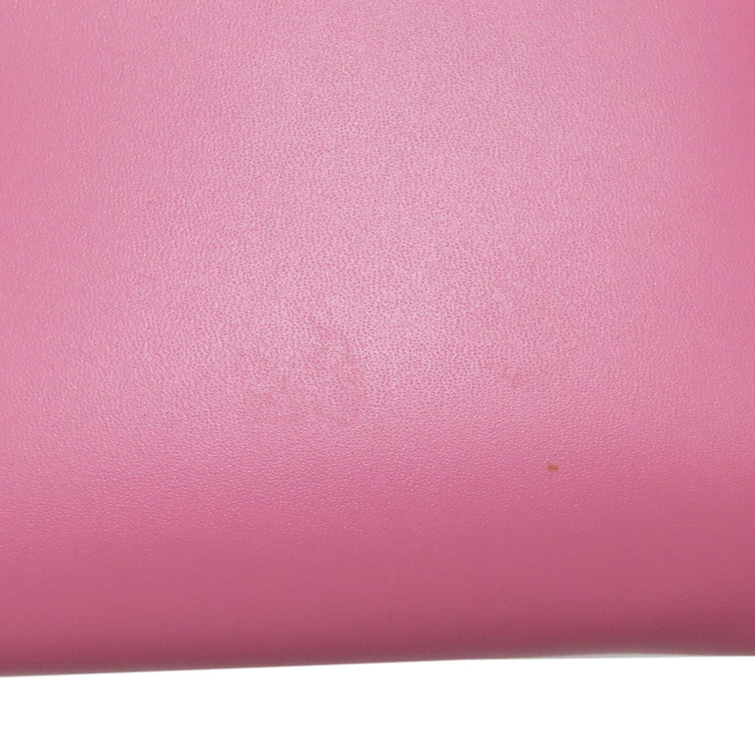 CARTIER Long Wallet Purse leather pink Double C Women Used Authentic