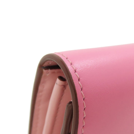 CARTIER Long Wallet Purse leather pink Double C Women Used Authentic