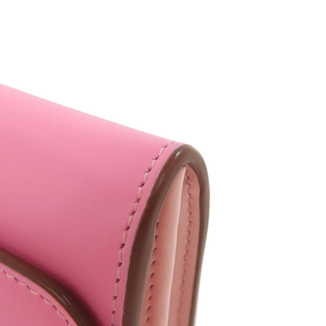 CARTIER Long Wallet Purse leather pink Double C Women Used Authentic
