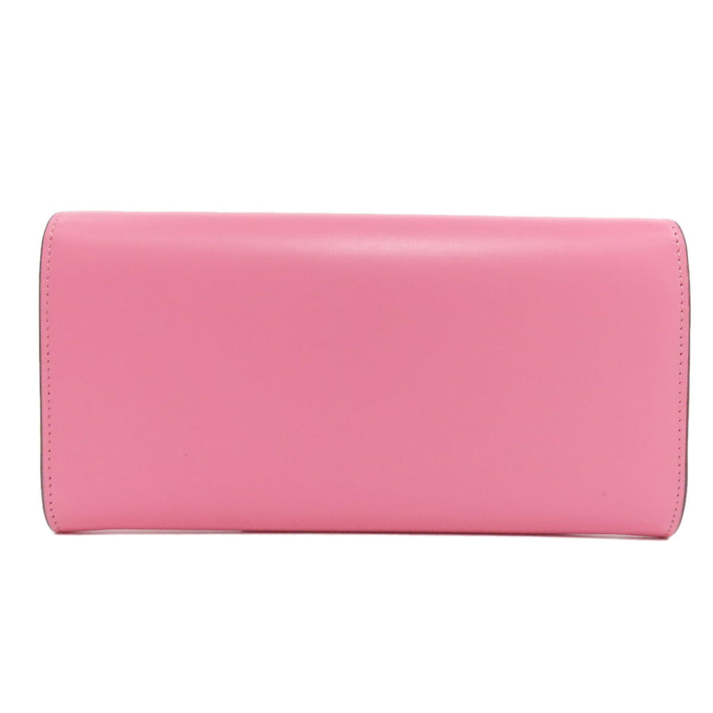 CARTIER Long Wallet Purse leather pink Double C Women Used Authentic