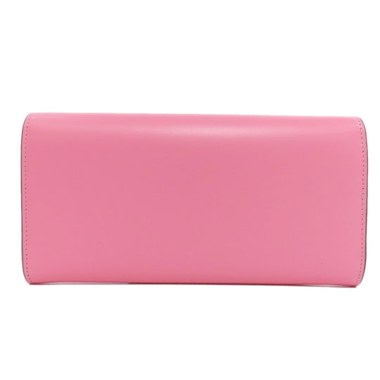 CARTIER Long Wallet Purse leather pink Double C Women Used Authentic