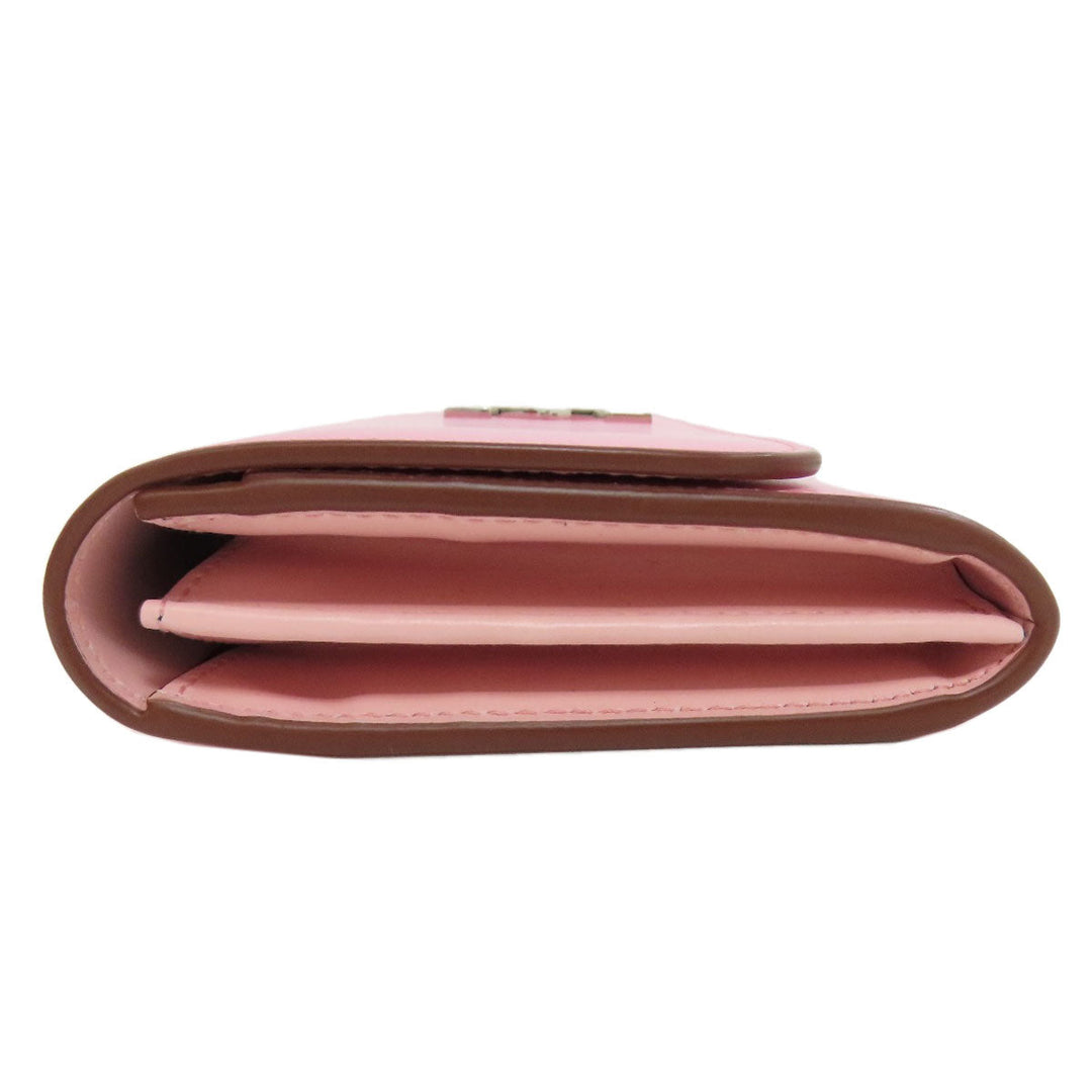 CARTIER Long Wallet Purse leather pink Double C Women Used Authentic