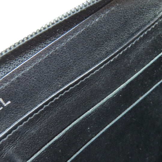 CHANEL Long Wallet Purse Caviar skin black COCO Mark SilverMetal