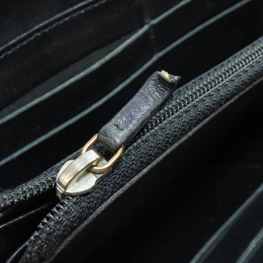 CHANEL Long Wallet Purse Caviar skin black COCO Mark SilverMetal