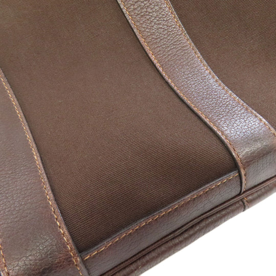 HERMES Handbag Towar Officche Brown Garden Party TPM SilverMetal Women Used Authentic