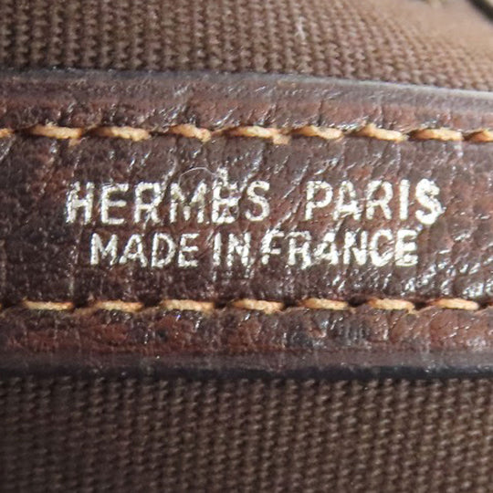 HERMES Handbag Towar Officche Brown Garden Party TPM SilverMetal Women Used Authentic
