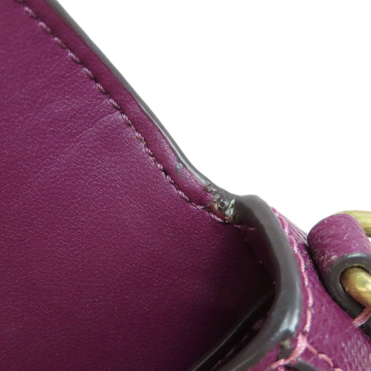 COACH Shoulder Bag C8439 leather purple Win Crossbody Women Used Authentic