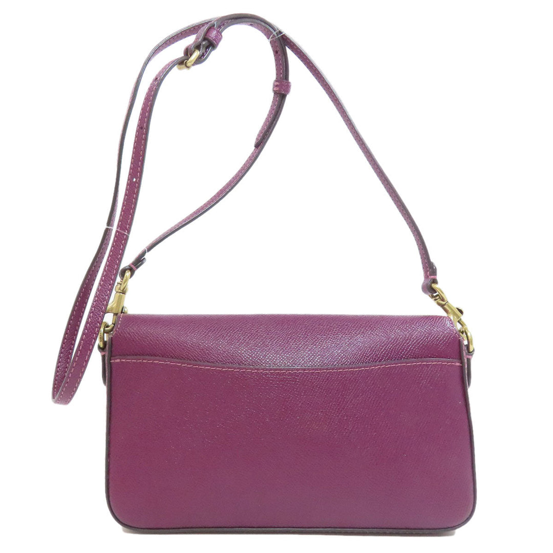 COACH Shoulder Bag C8439 leather purple Win Crossbody Women Used Authentic