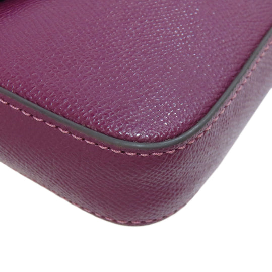 COACH Shoulder Bag C8439 leather purple Win Crossbody Women Used Authentic