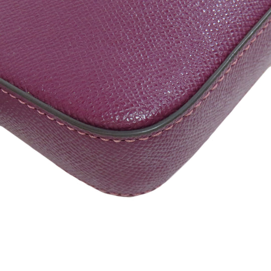 COACH Shoulder Bag C8439 leather purple Win Crossbody Women Used Authentic