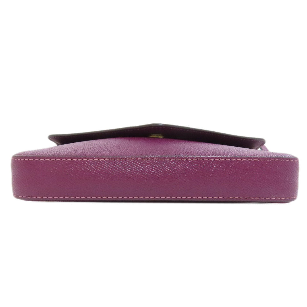 COACH Shoulder Bag C8439 leather purple Win Crossbody Women Used Authentic