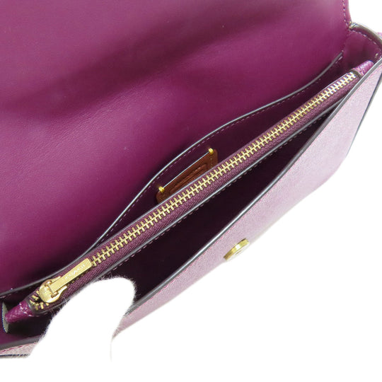 COACH Shoulder Bag C8439 leather purple Win Crossbody Women Used Authentic