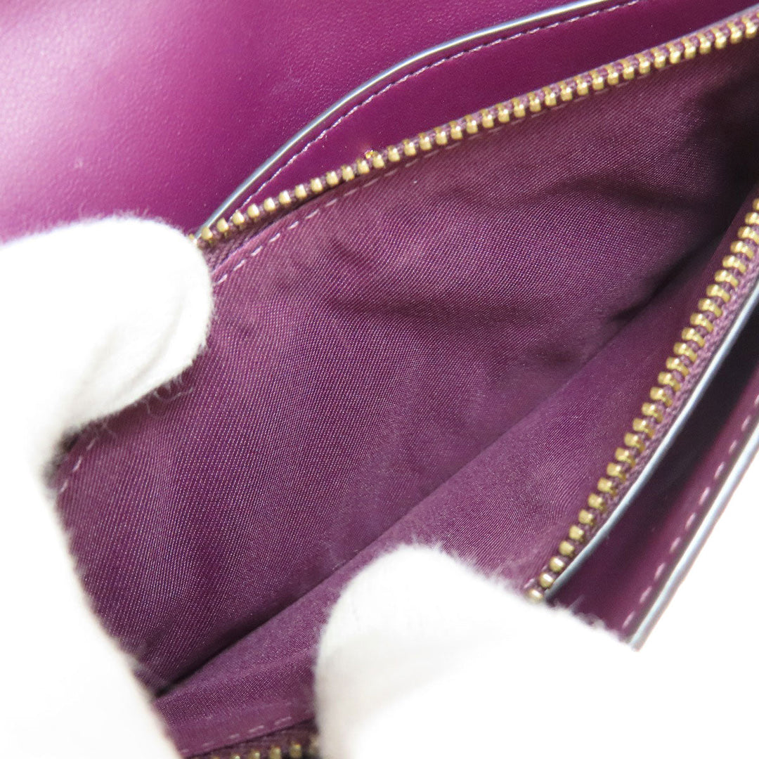 COACH Shoulder Bag C8439 leather purple Win Crossbody Women Used Authentic