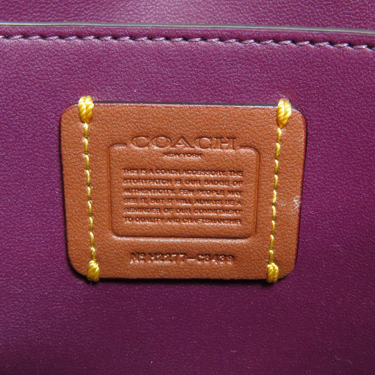 COACH Shoulder Bag C8439 leather purple Win Crossbody Women Used Authentic