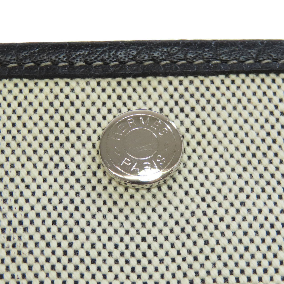 HERMES Tote Bag Towar gray Garden Party PM Bordeaux Ribbon SilverMetal Women Used Authentic