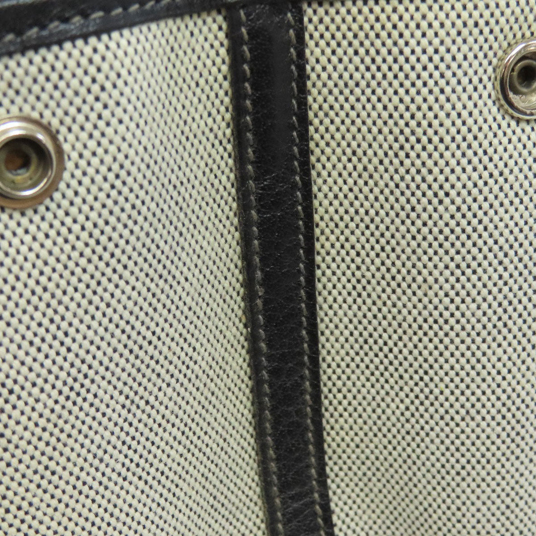 HERMES Tote Bag Towar gray Garden Party PM Bordeaux Ribbon SilverMetal Women Used Authentic