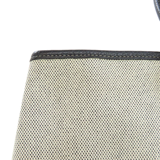 HERMES Tote Bag Towar gray Garden Party PM Bordeaux Ribbon SilverMetal Women Used Authentic