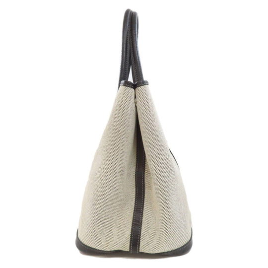 HERMES Tote Bag Towar gray Garden Party PM Bordeaux Ribbon SilverMetal Women Used Authentic