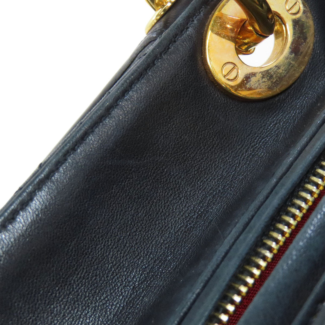 Christian Dior Handbag lambskin black Lady Dior Medium 2WAY