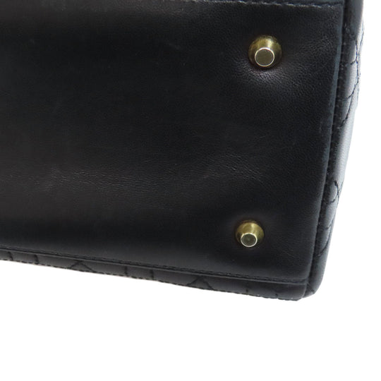 Christian Dior Handbag lambskin black Lady Dior Medium 2WAY