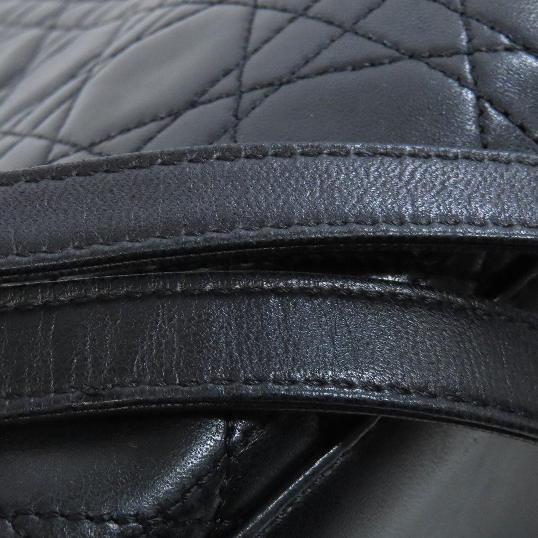 Christian Dior Handbag lambskin black Lady Dior Medium 2WAY