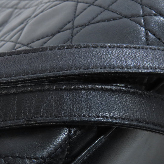 Christian Dior Handbag lambskin black Lady Dior Medium 2WAY